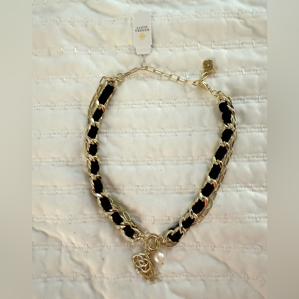 Kendra Scott Gold and Black Woven Necklace